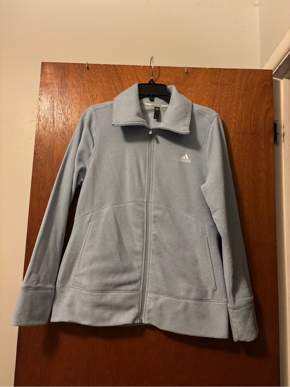 adidas Light Blue Full-Zip Fleece Jacket